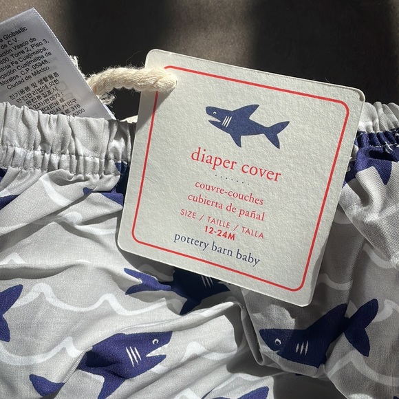 3/$20! NWT POTTERY BARN BABY DIAPER SWIM COVER 12-24 months - shark design - Picture 2 of 5